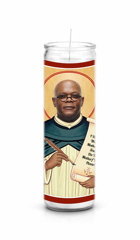 Samuel L Jackson celebrity prayer candle