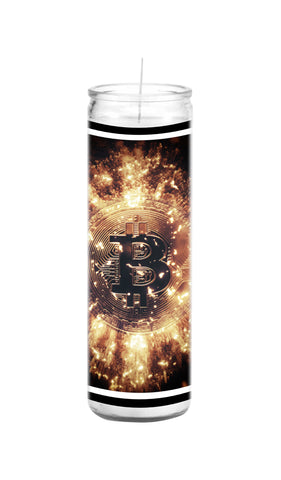 Bitcoin Crypto prayer candle novelty gift