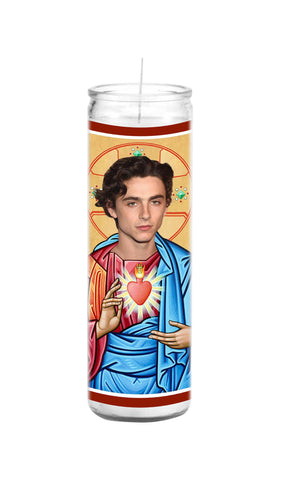 Timothée Chalamet Saint Celebrity Prayer Candle